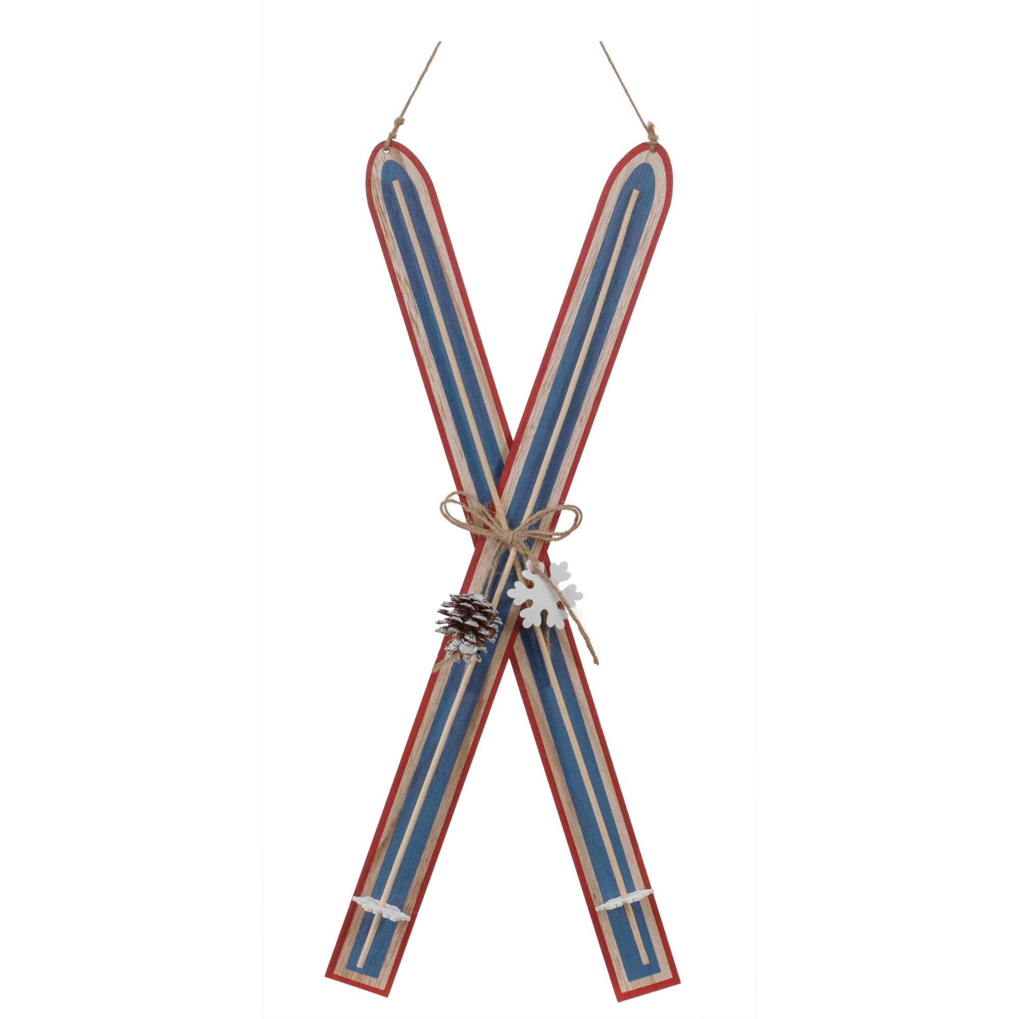 22" Wood Ski Ornaments, 2ct.